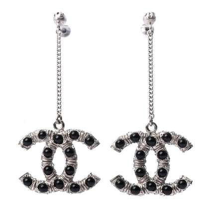 Chanel Crystal CC Drop Earrings Black 1 of 4