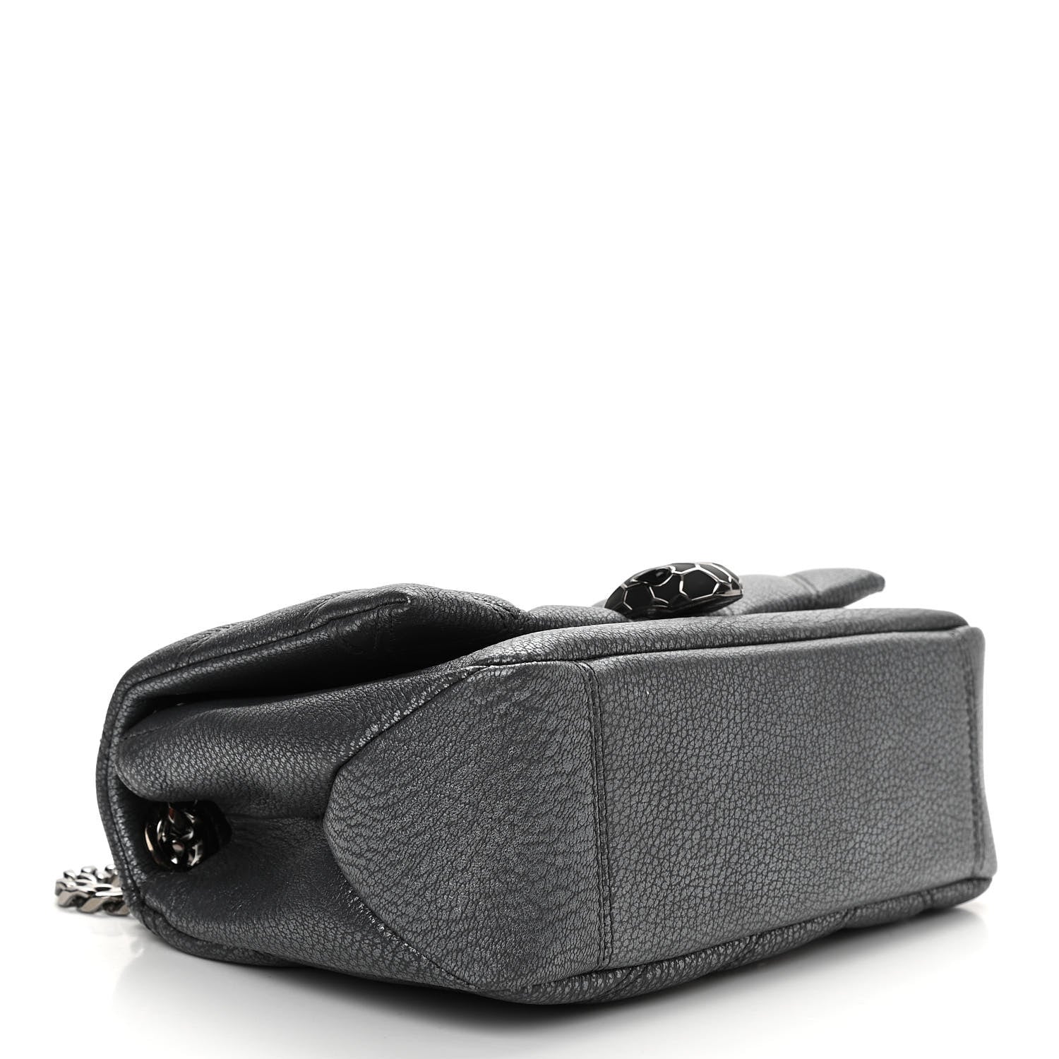 Bulgari Diamond Goatskin Matelasse Mini Serpenti Cabochon Crossbody Charcoal 4 of 9