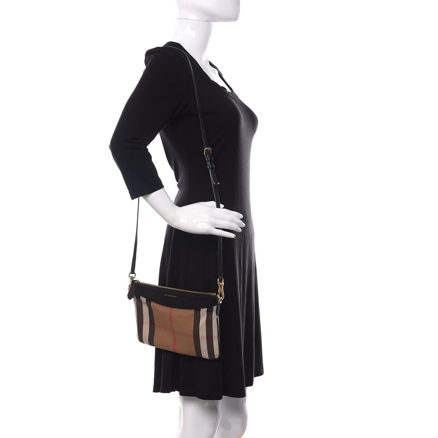 House Check Derby Peyton Crossbody Clutch Bag Black