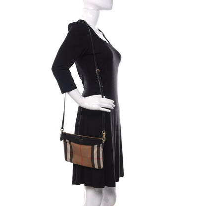Burberry House Check Derby Peyton Crossbody Clutch Bag Black 2 of 9