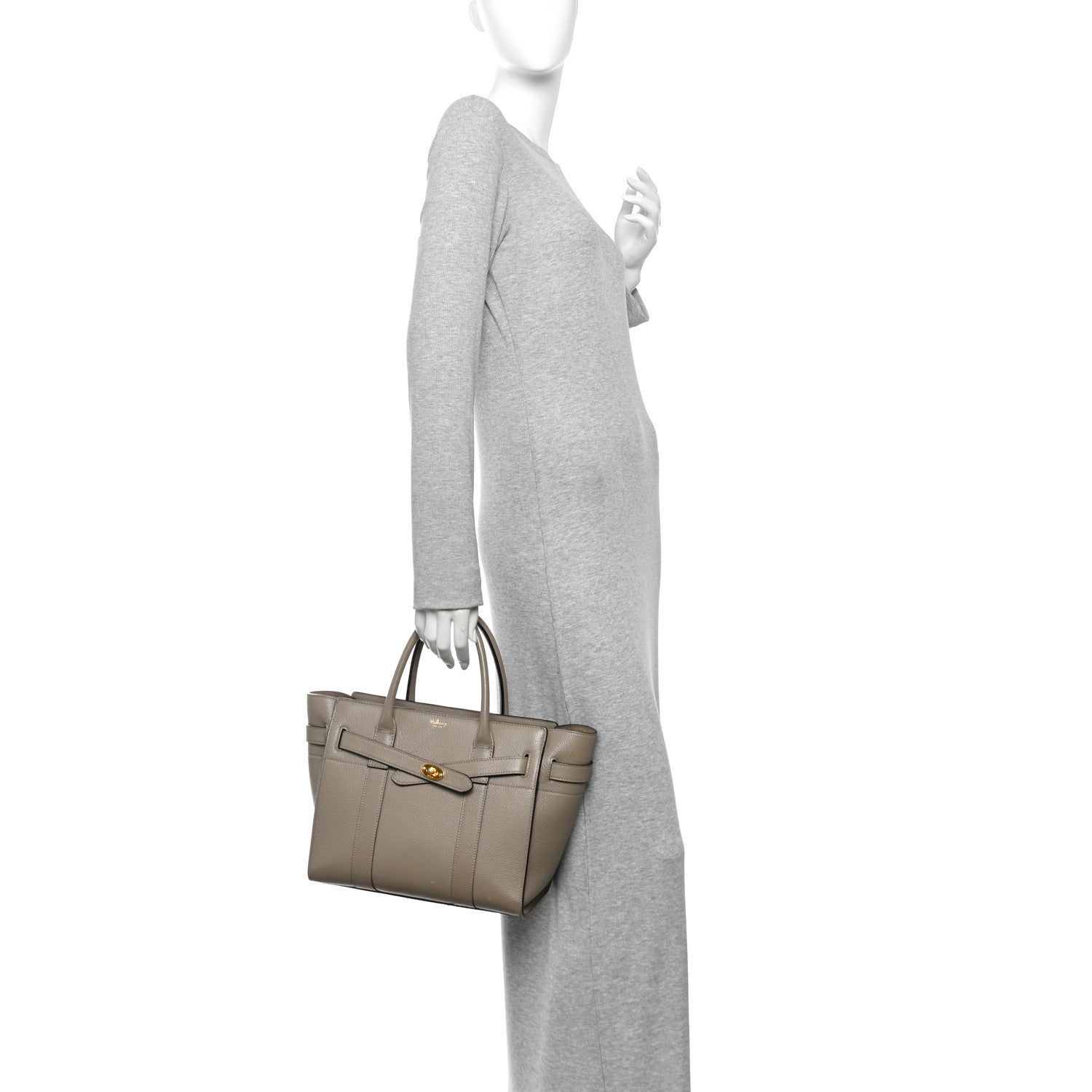 Mulberry Micro Classic Grain Small Zipped Bayswater Solid Grey 2 of 10