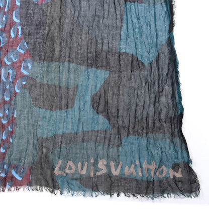 Louis Vuitton Cashmere Silk Leopard Blurry Stole 3 of 5