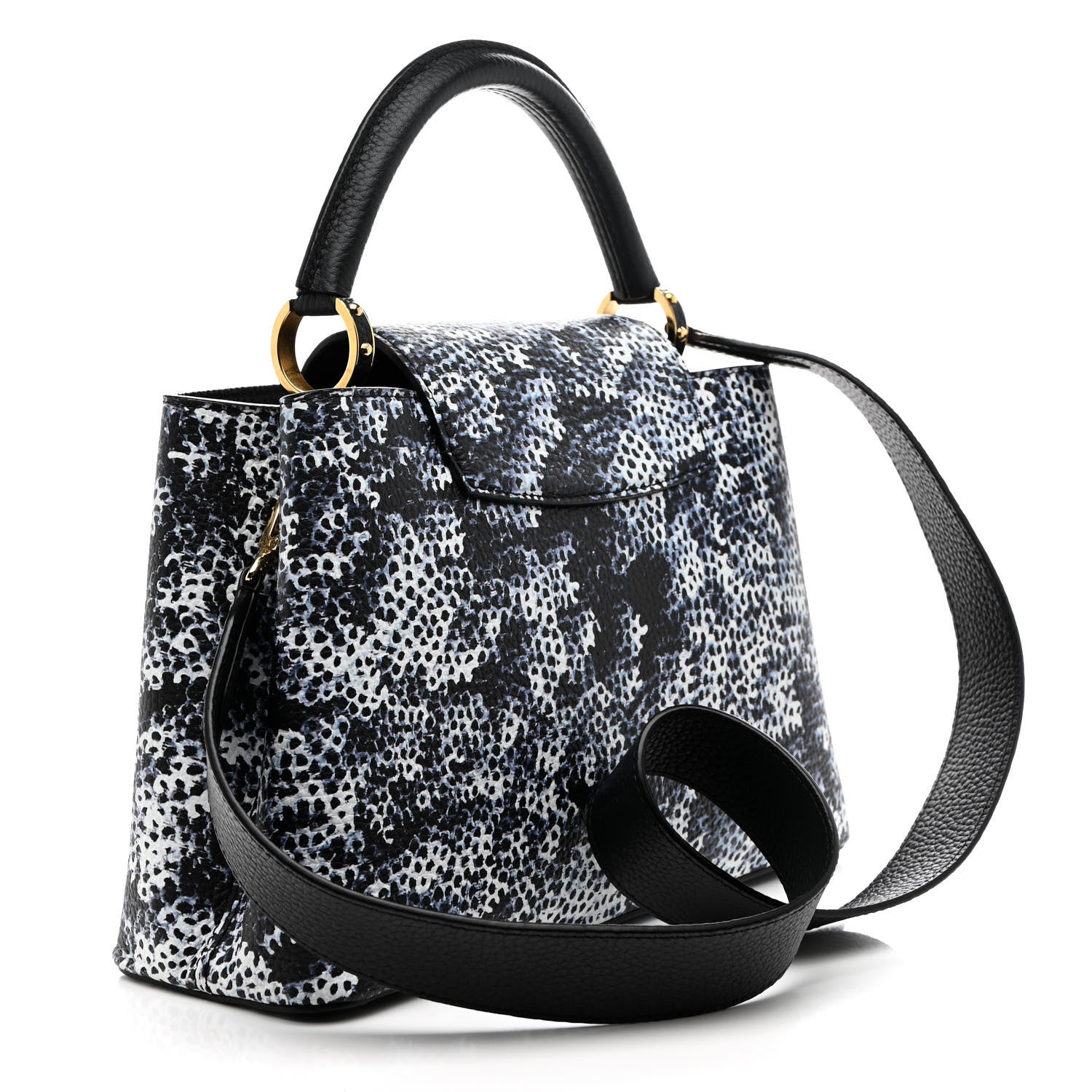 Louis Vuitton LV X YK Taurillon Infinity Net Capucines MM Black Blue 3 of 10