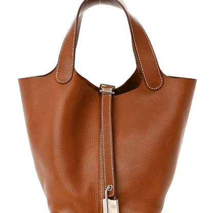 Hermes Barenia Faubourg Picotin Lock 18 PM Fauve 8 of 14
