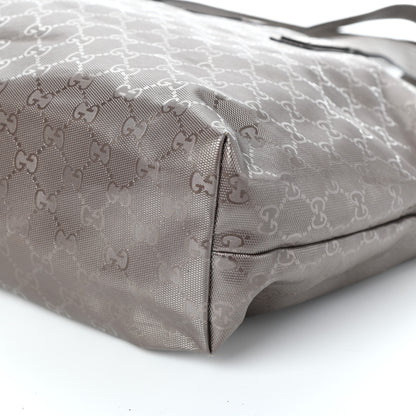 Gucci Imprime Monogram Medium Zippered Shopping Tote Pewter 9 of 9