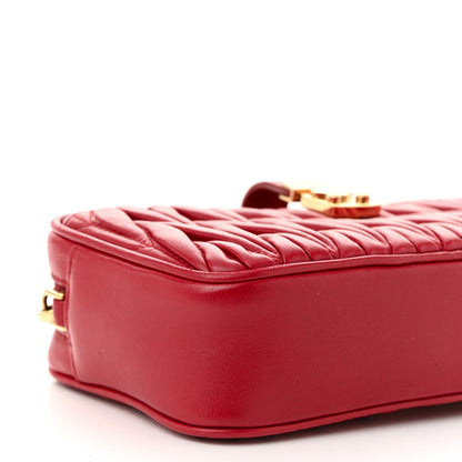 Miu Miu Nappa Matelasse Zip Shoulder Bag Fuoco 10 of 12