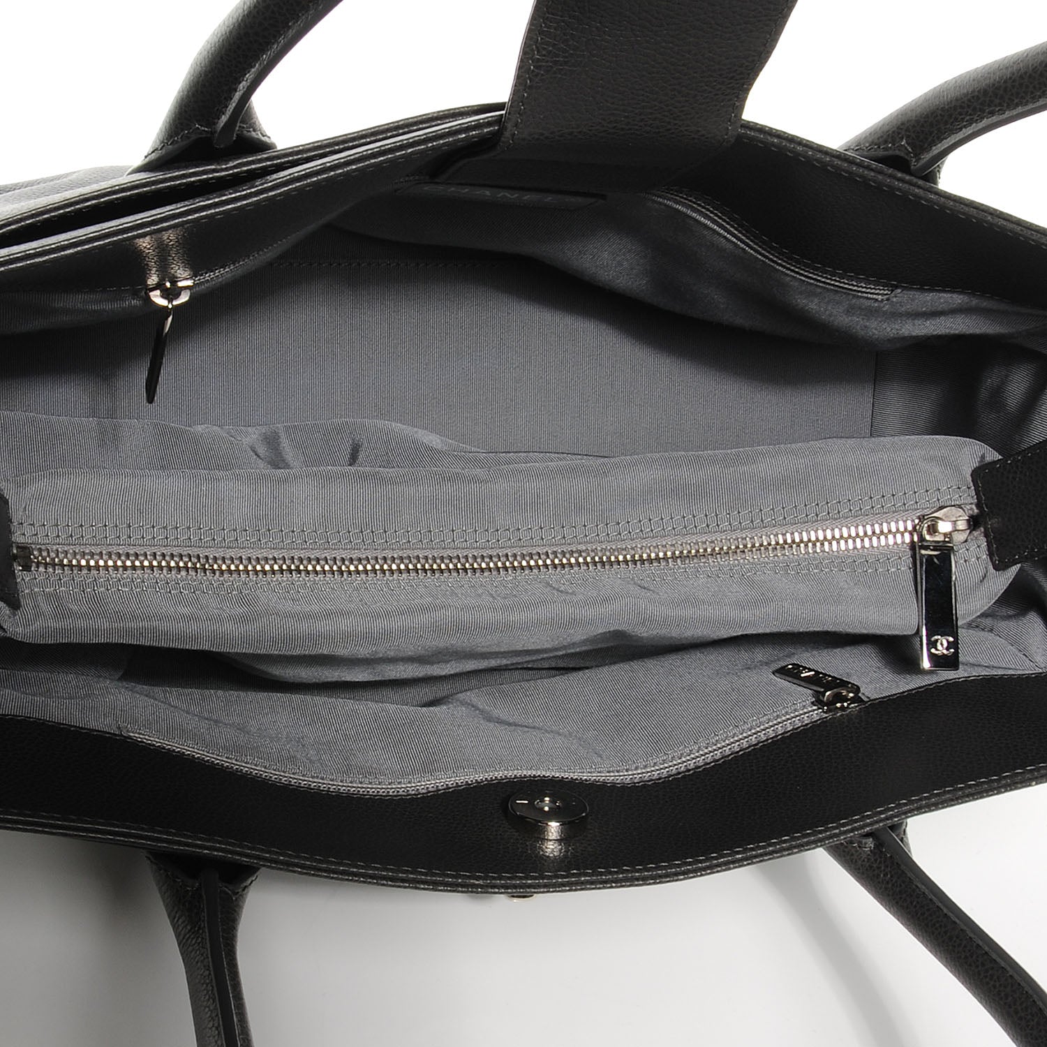 Chanel Calfskin Small Cerf Shopper Tote Dark Grey 5 of 7