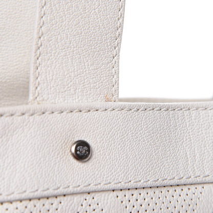 Chanel Goatskin Perforated Large CC Tote White 16 of 29