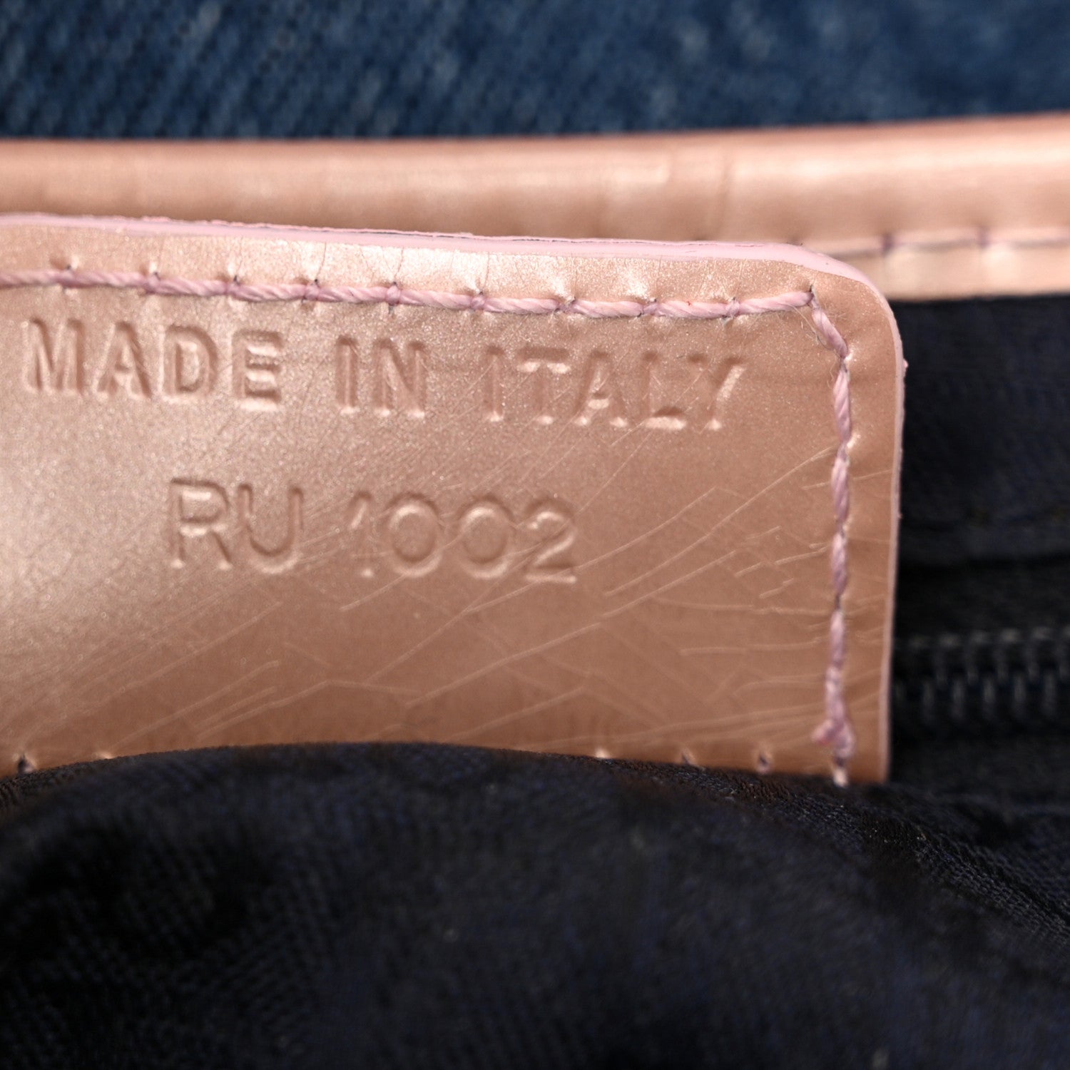 Christian Dior Patent Denim Jeans Saddle Bag Blue Pink 7 of 15