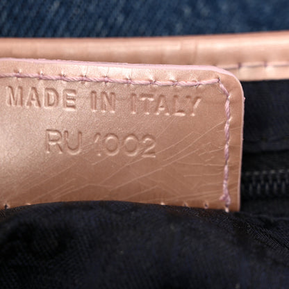 Christian Dior Patent Denim Jeans Saddle Bag Blue Pink 7 of 15