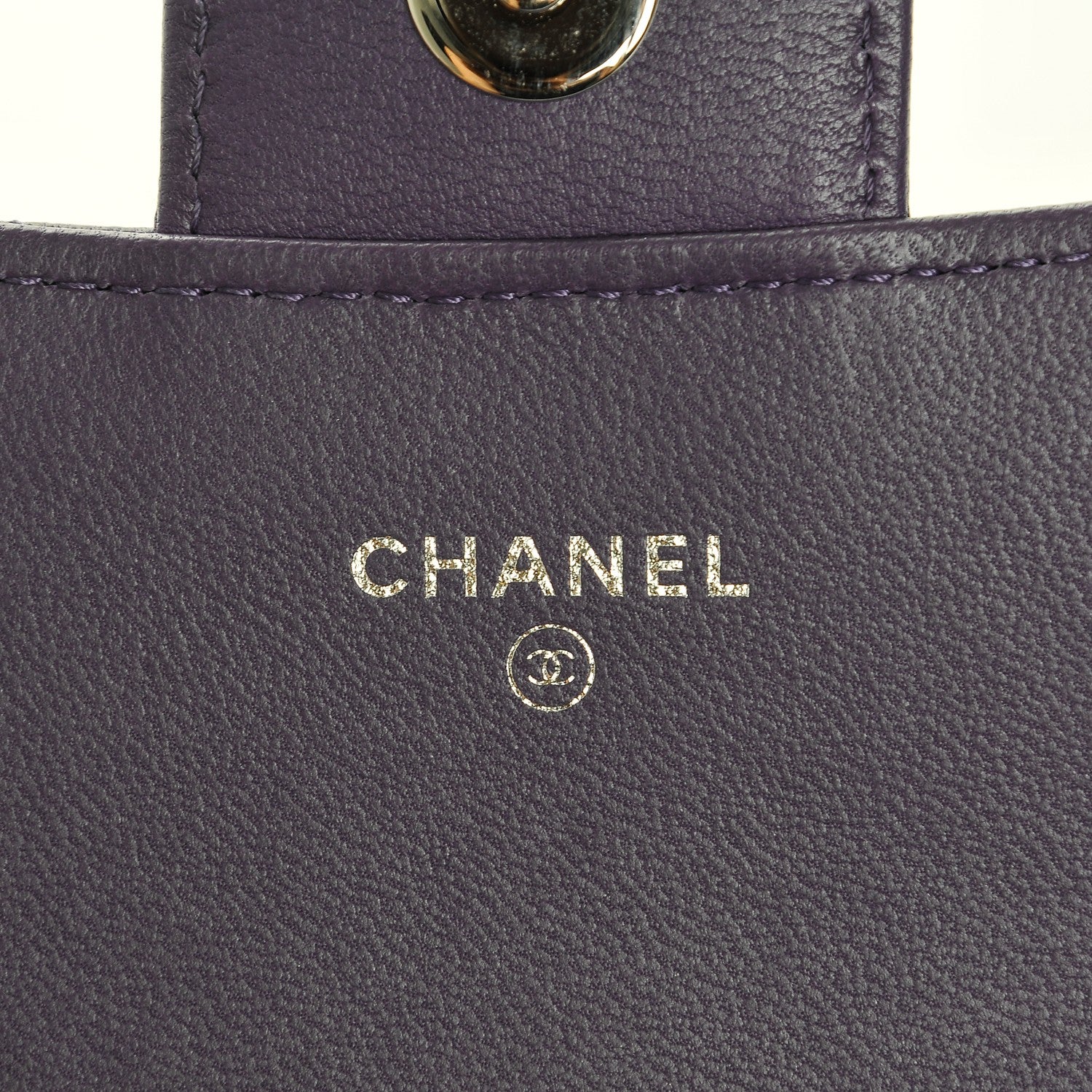 Chanel Lambskin Quilted Wallet on Removable Chain Purple 5 of 8