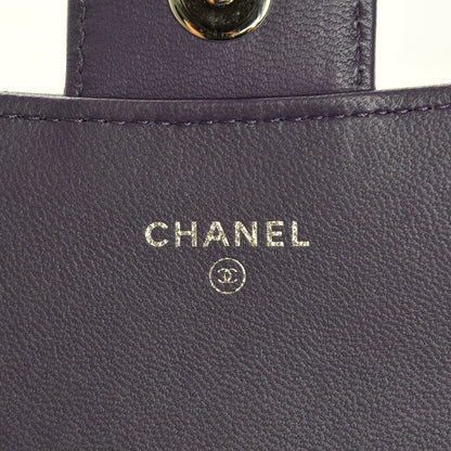 Chanel Lambskin Quilted Wallet on Removable Chain Purple 5 of 8