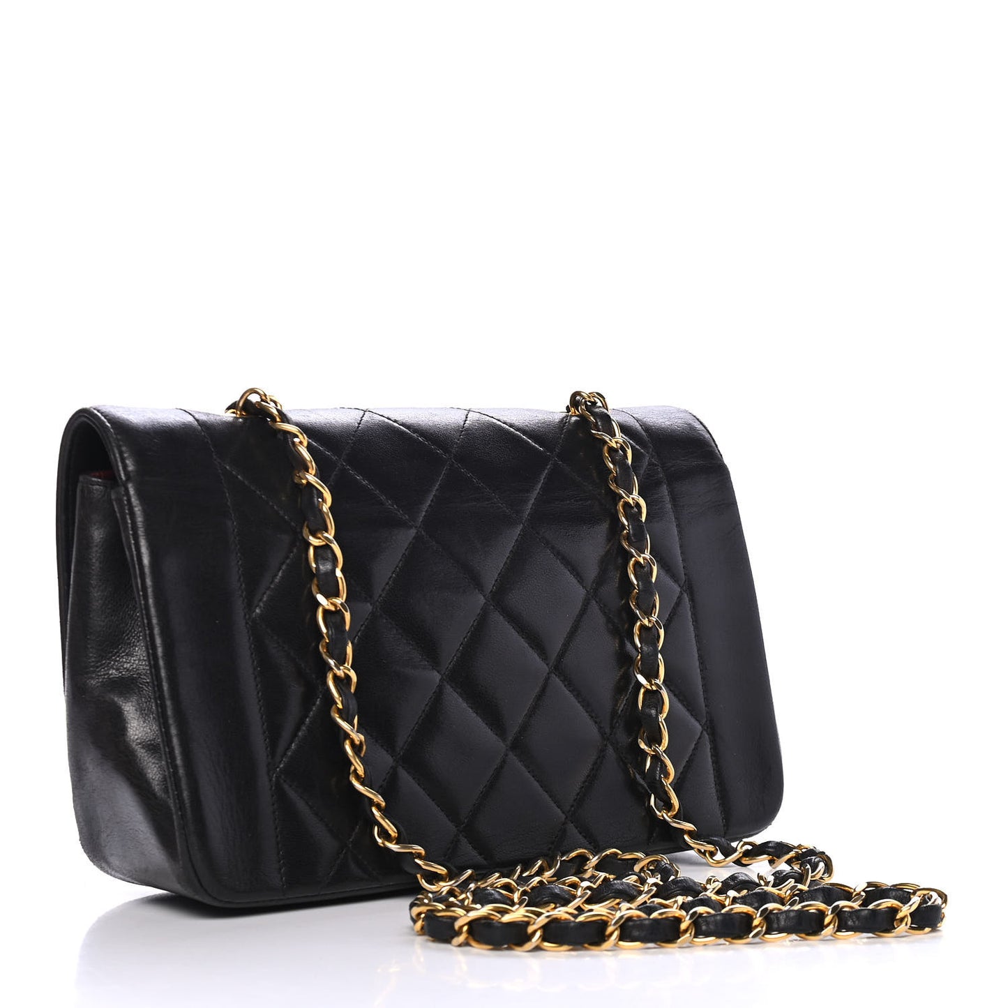 Lambskin Quilted Small Single Flap Black