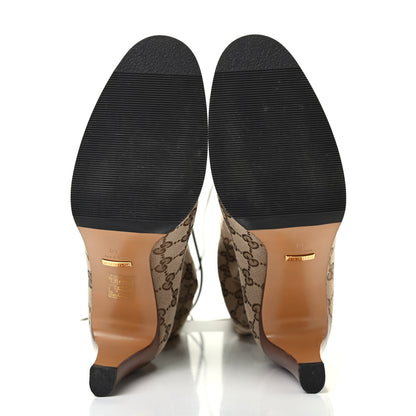 Gucci Monogram Malaga Kid Lisa Mid Heel Boots 40 Beige Ebony 5 of 7