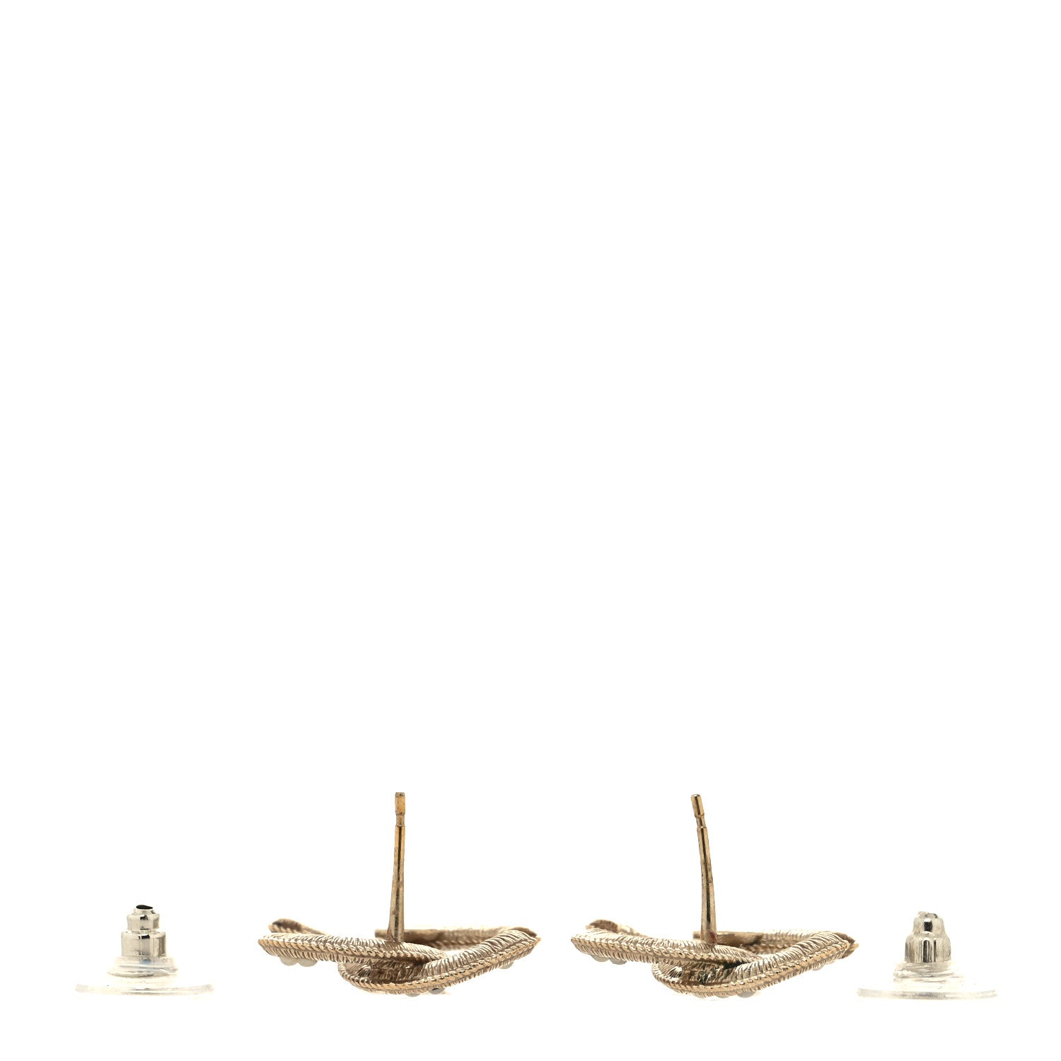 Chanel Pearl CC Earrings Light Gold 3 of 4