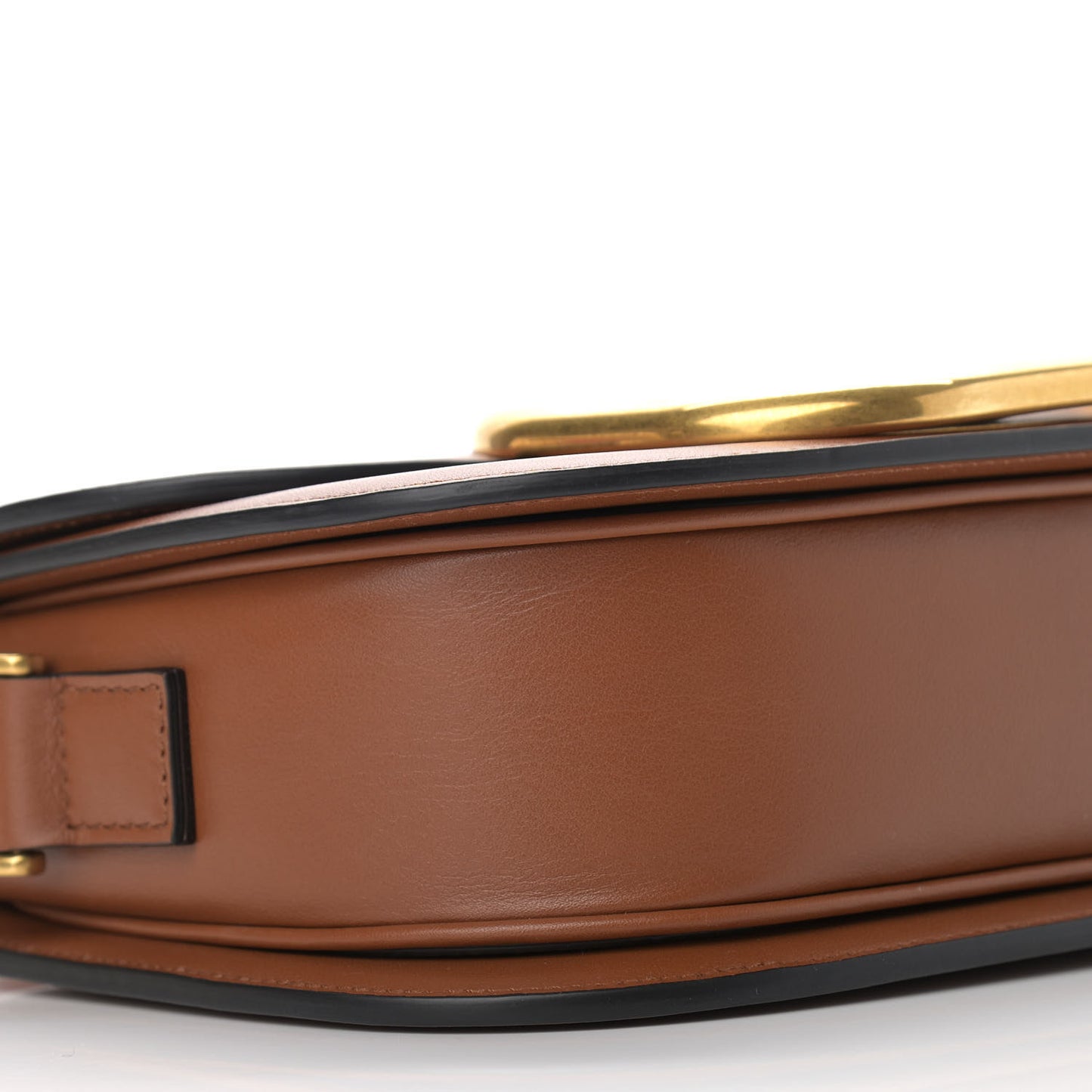 Smooth Calfskin Supervee Shoulder Bag Saddle Brown