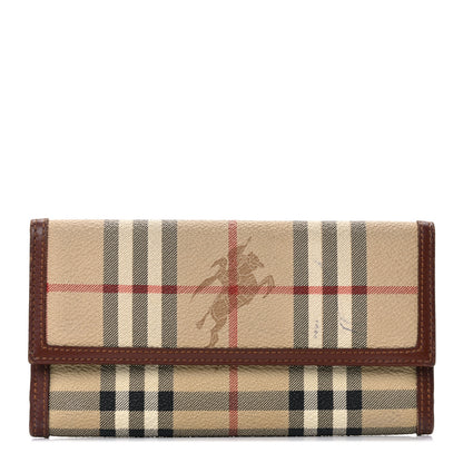 Burberry Haymarket Check Penrose Continental Wallet Tan 1 of 13