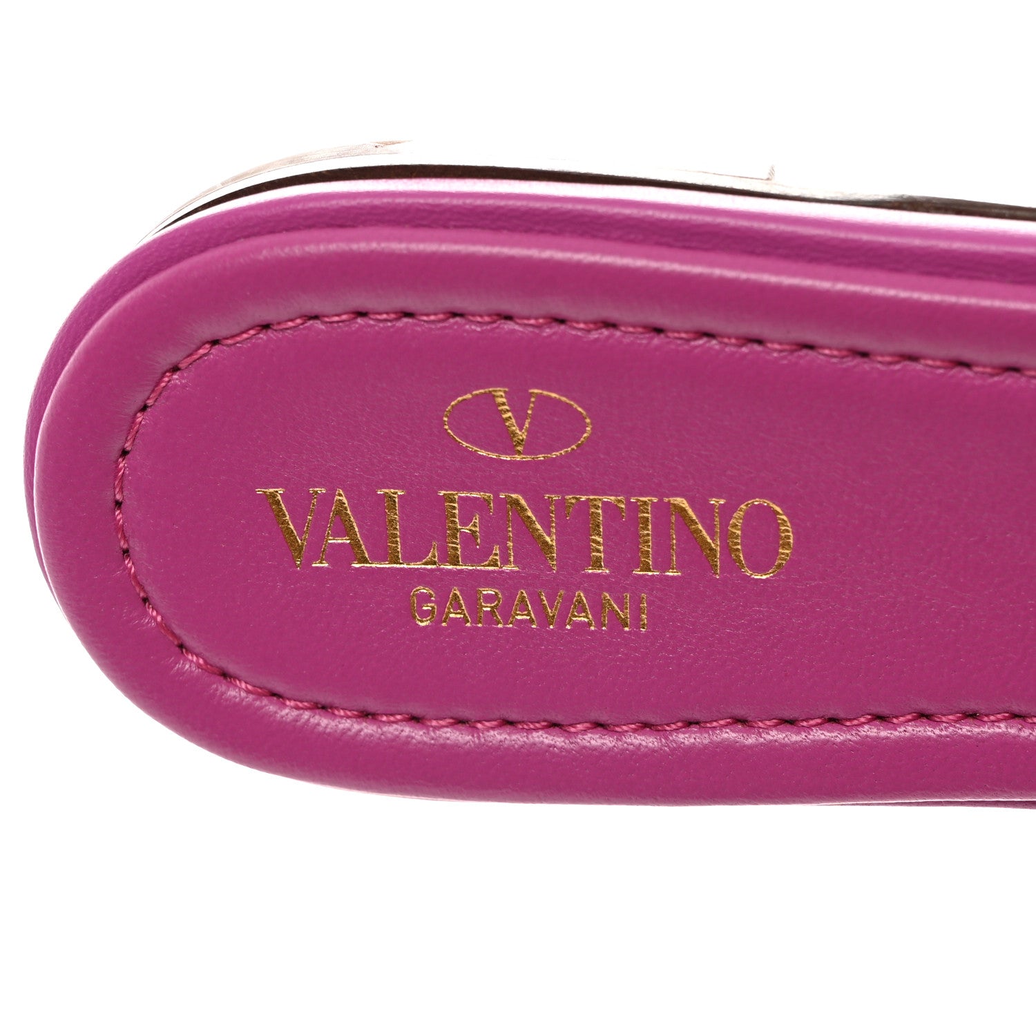 Valentino Garavani Nappa Roman Stud Flat Slide Sandals 38.5 Radiant Orchid 6 of 9