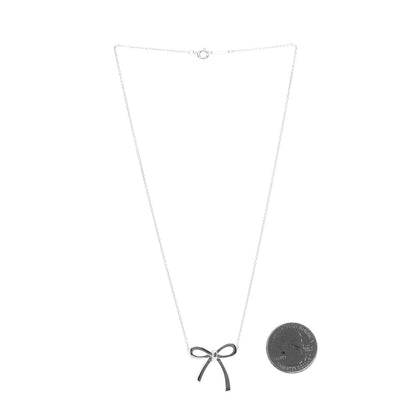 Tiffany Sterling Silver Bow Pendant Necklace 3 of 5