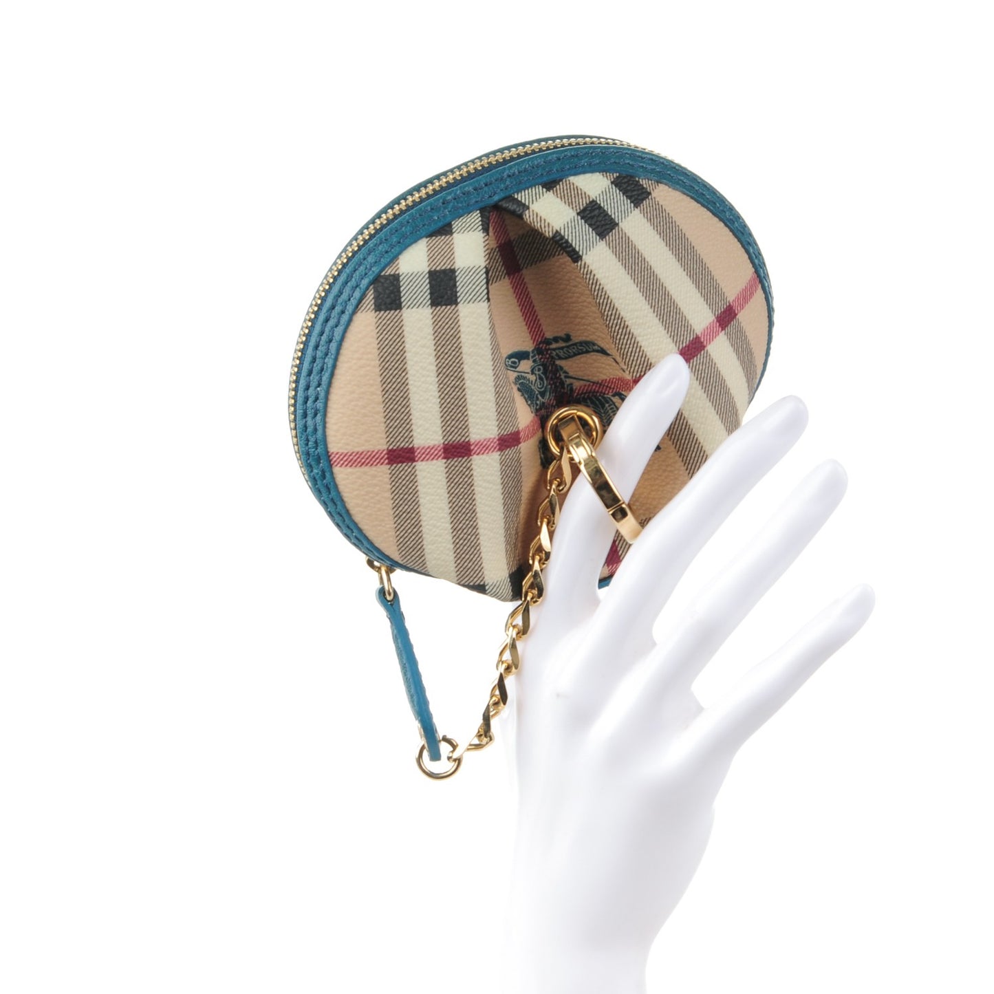 Haymarket Check Round Key Pouch Blue