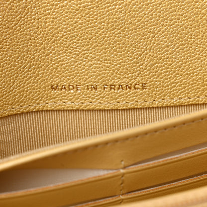 Chanel Iridescent Caviar Quilted Long Gusset Flap Wallet Yellow 7 of 8