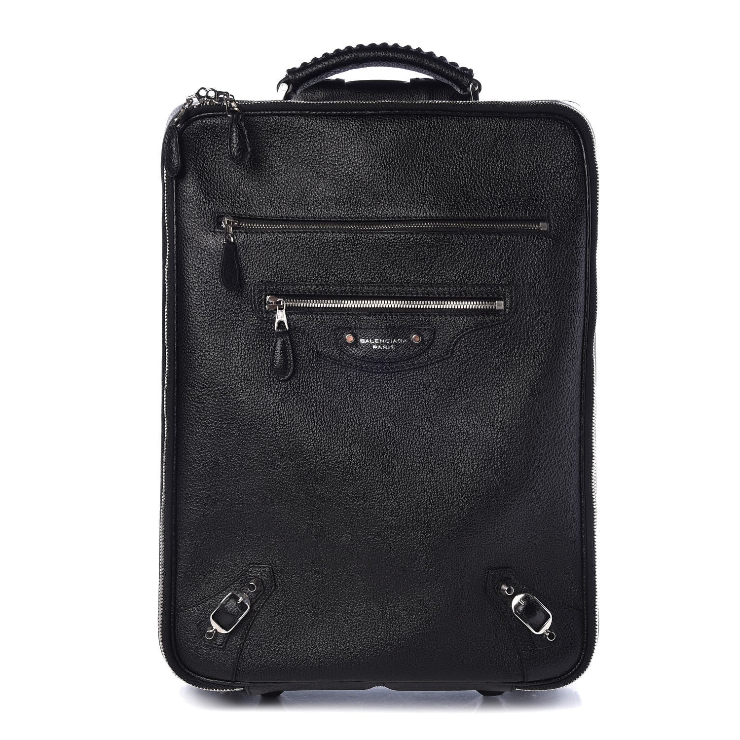 Balenciaga Grained Calfskin Classic Hardware Voyage Carry On Trolley Black 1 of 12