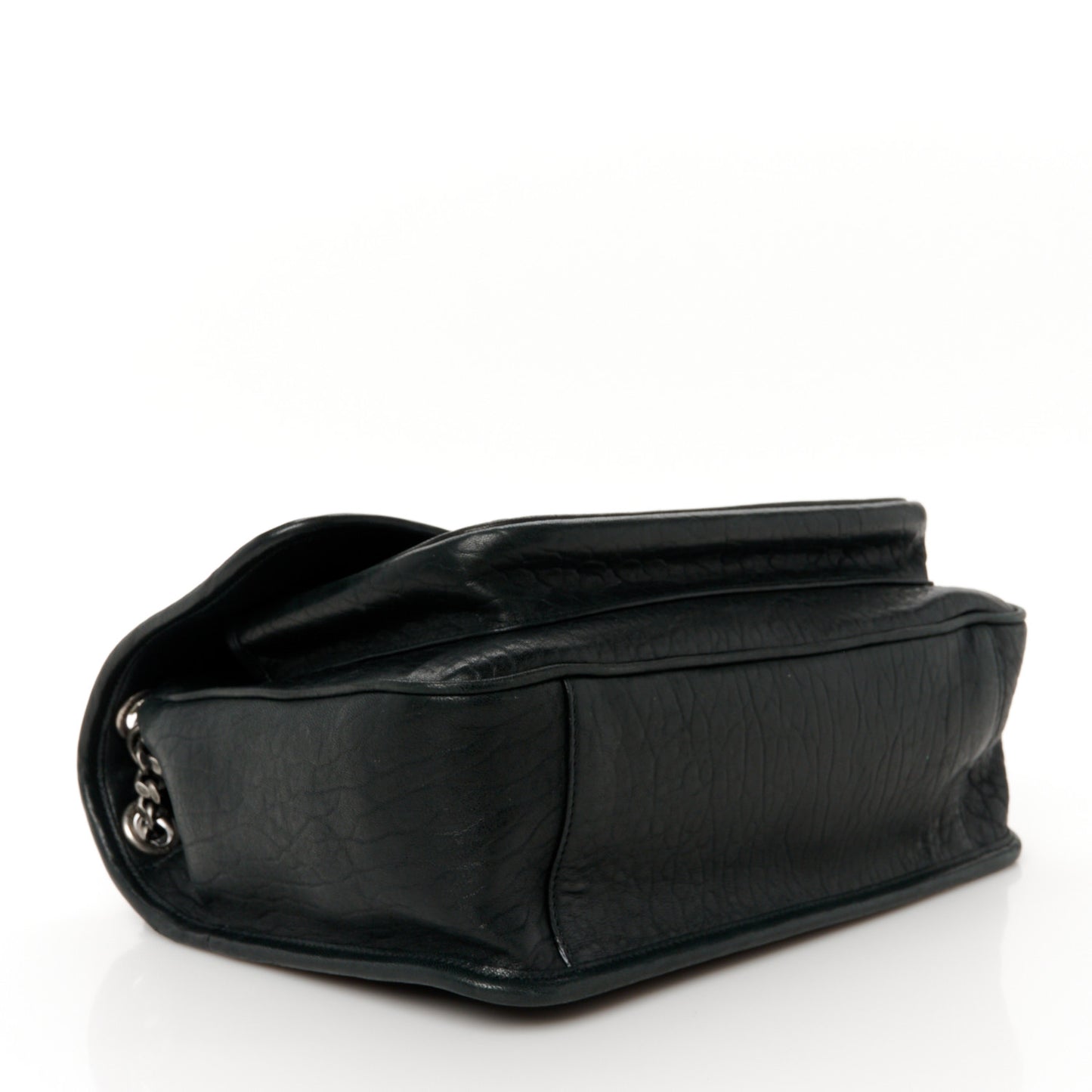 Grained Lambskin Monogram Medium Niki Chain Satchel Black