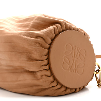 Loewe Lambskin Pleated Bracelet Pouch Shoulder Bag Warm Desert 9 of 10