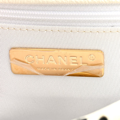 Chanel Calfskin Crochet Medium Chanel 19 Flap White Black 6 of 9