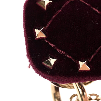 Valentino Garavani Velvet Medium Rockstud Spike Shoulder Bag Rubino 16 of 18