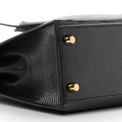 Hermes Lizard Niloticus Kelly Sellier 25 Black 8 of 14