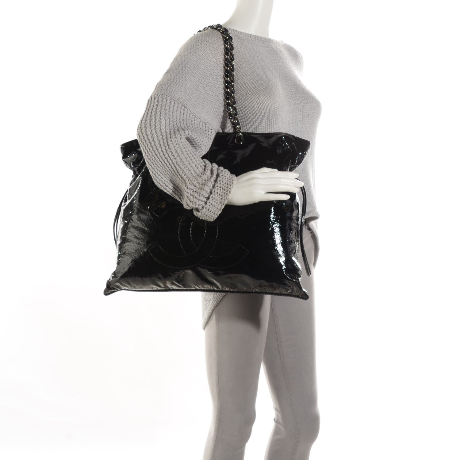 Chanel Patent Bonbons Shopper Tote Black 2 of 8