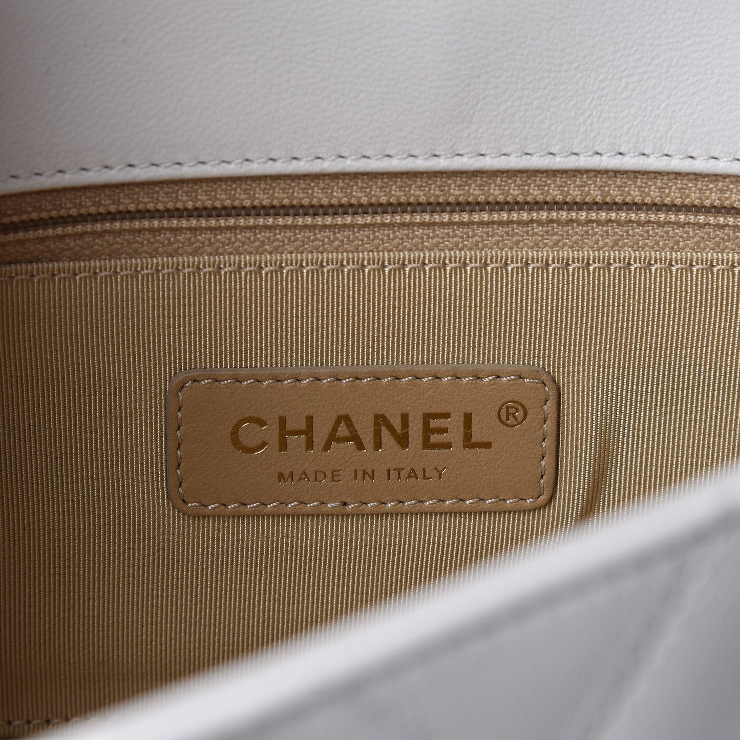 Lambskin A Real Catch Flap Bag White