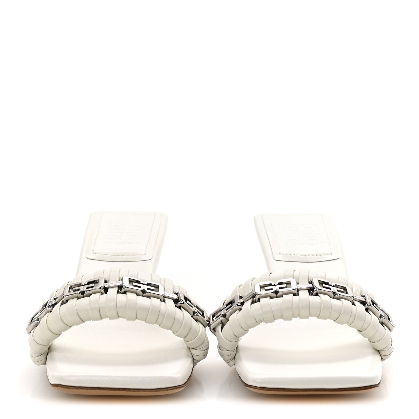 Nappa G Woven 50mm Mules 35 Ivory