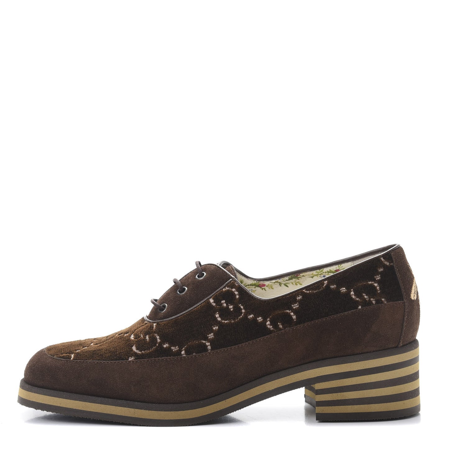 Velvet GG Monogram Thompson Derby Loafers 38 Vintage Cocoa Brown