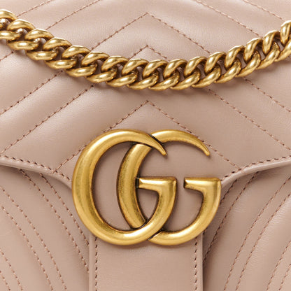 Gucci Calfskin Matelasse Small GG Marmont Shoulder Bag Porcelain Rose 9 of 11