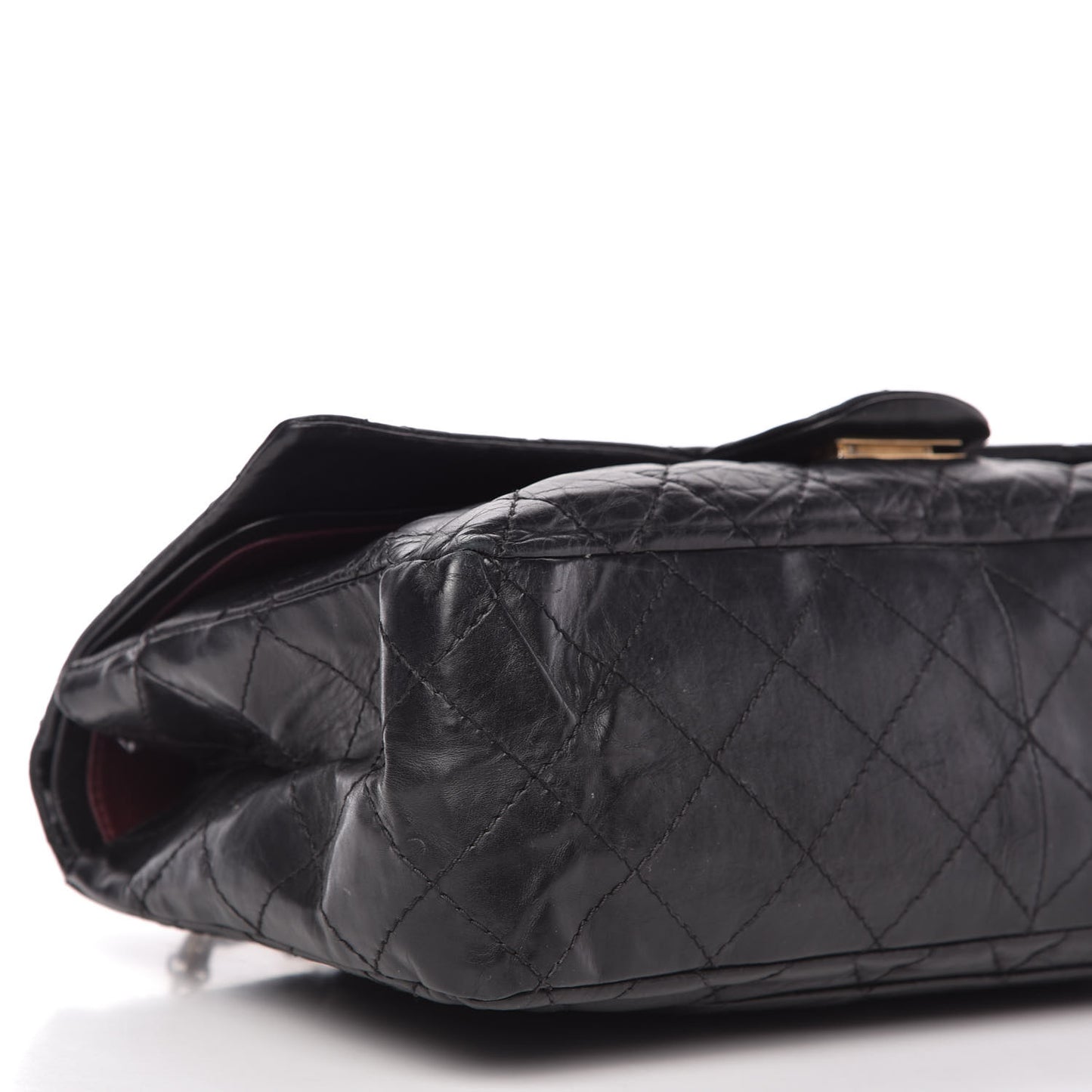 Aged Calfskin Quilted 2.55 Reissue 227 Flap Black