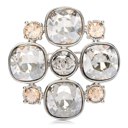 Chanel Crystal Baguette CC Brooch Silver 1 of 3