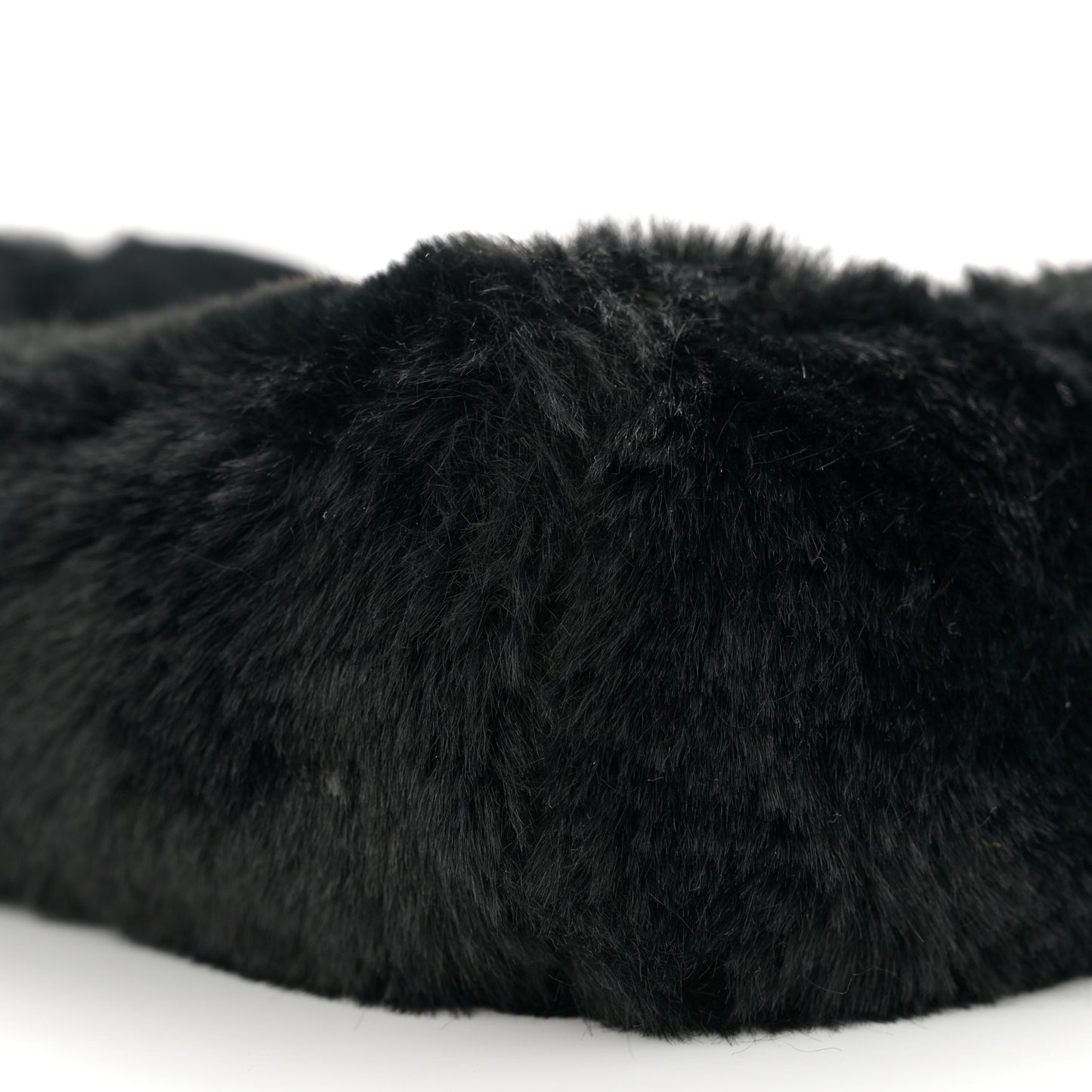 Faux Fur Carolina Chain Shoulder Bag Black
