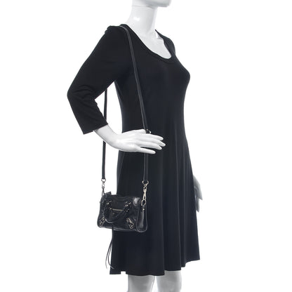 Balenciaga Chevre Silver Metallic Edge Hardware Nano City Black 1 of 7