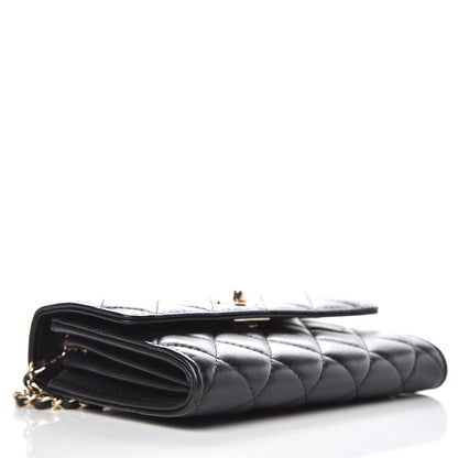 Chanel Lambskin Quilted Mini Trendy CC Wallet On Chain WOC Black 4 of 13