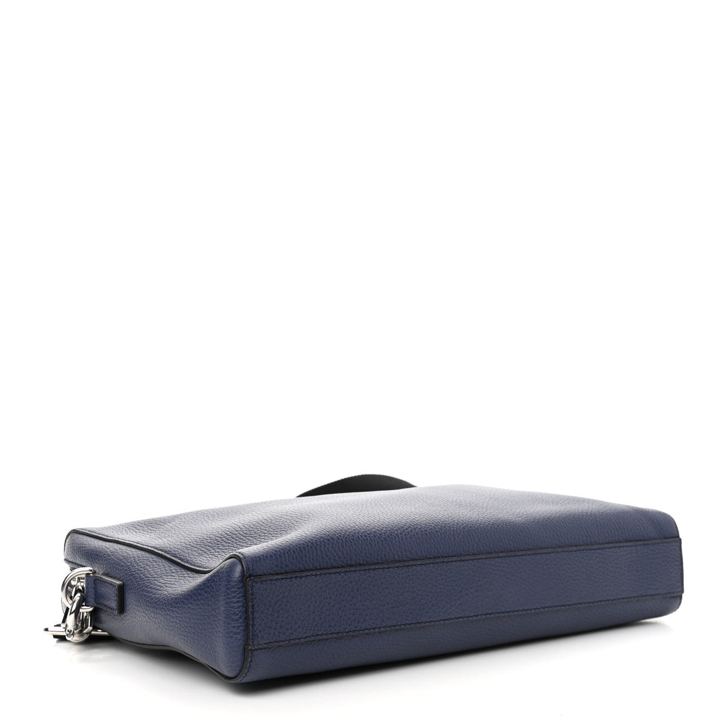 Pebbled Calfskin Briefcase Dark Blue