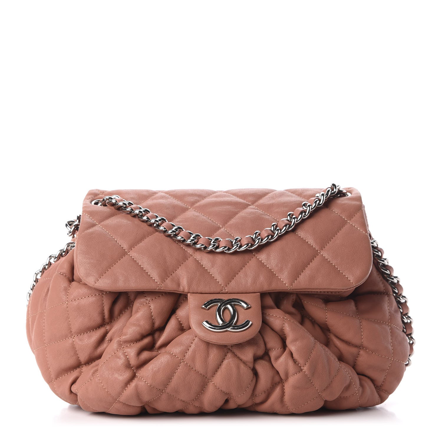 Chanel Washed Lambskin Quilted Medium Chain Around Flap Pink 1 of 11
