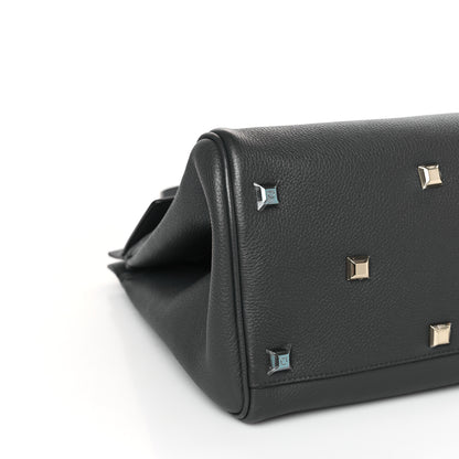 Salvatore Ferragamo Calfskin Studio Bag Dark Grey 8 of 9