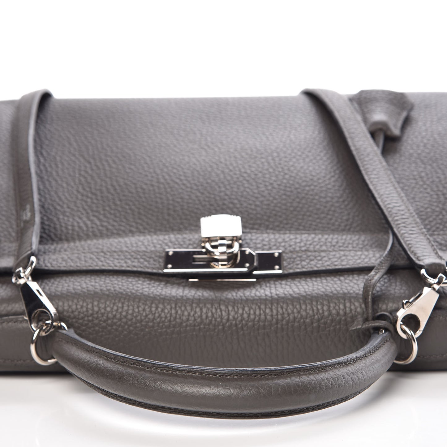 Taurillon Clemence Horseshoe Kelly Retourne 32 Graphite Tosca
