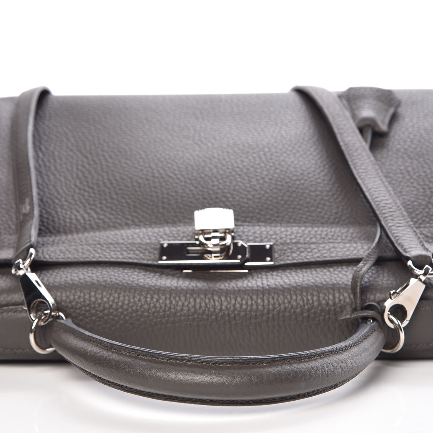 Hermes Taurillon Clemence Horseshoe Kelly Retourne 32 Graphite Tosca 25 of 41