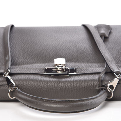 Hermes Taurillon Clemence Horseshoe Kelly Retourne 32 Graphite Tosca 25 of 41