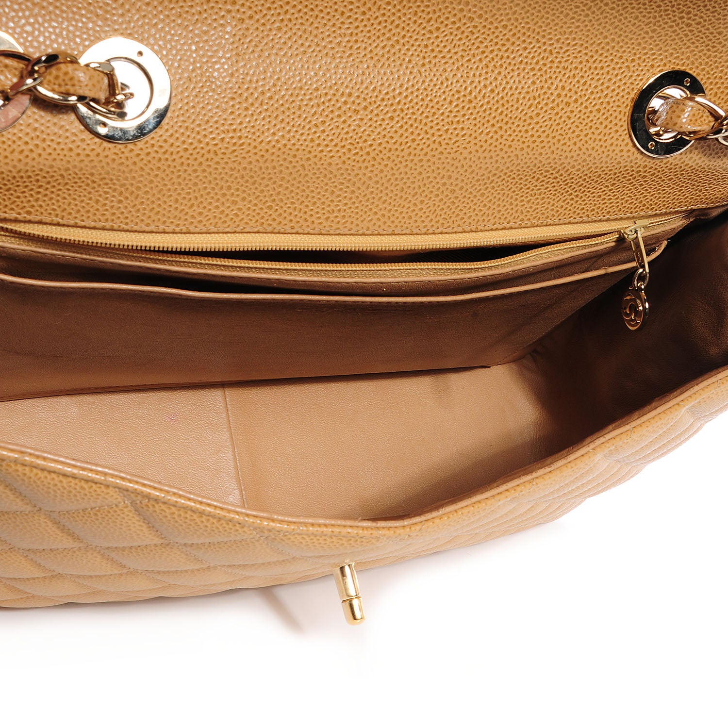 Chanel Caviar Jumbo Single Flap Beige 7 of 9