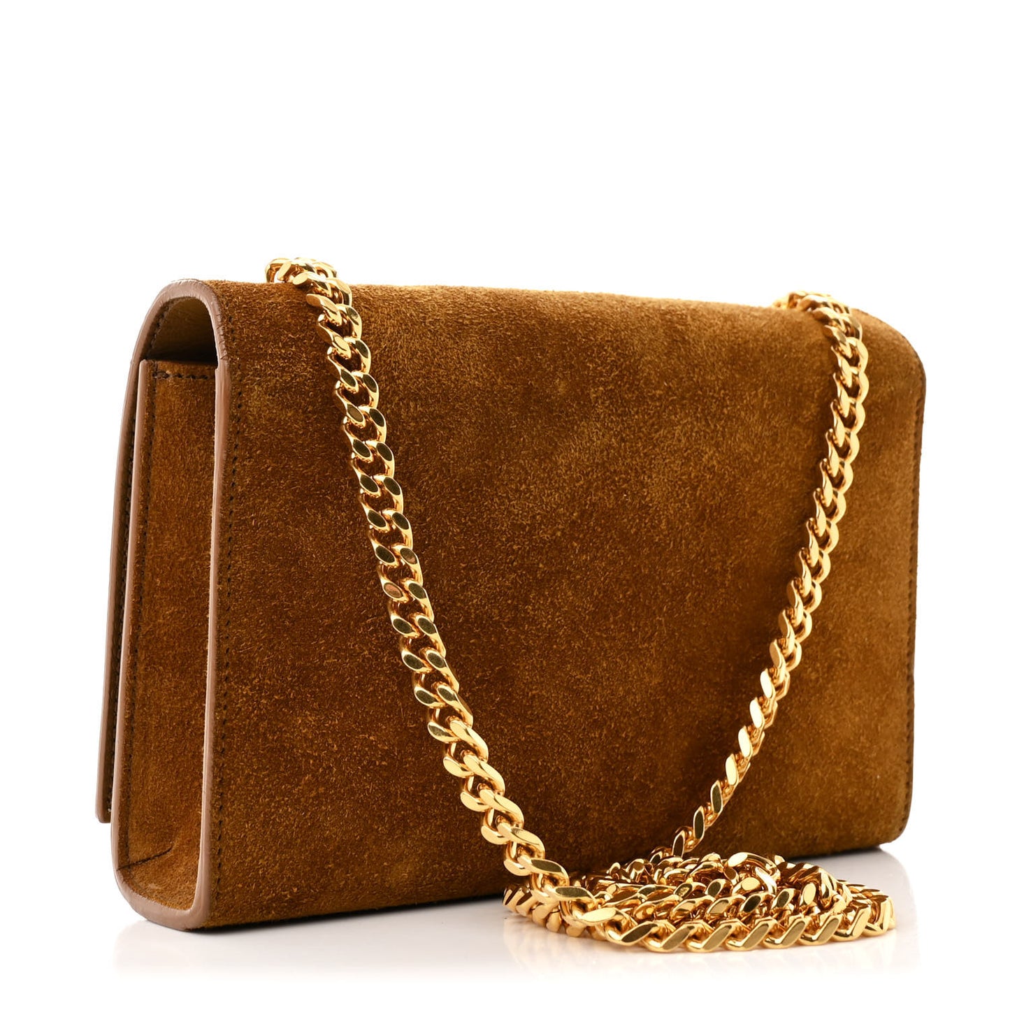 Suede Small Classic Monogram Kate Tassel Satchel Light Ochre