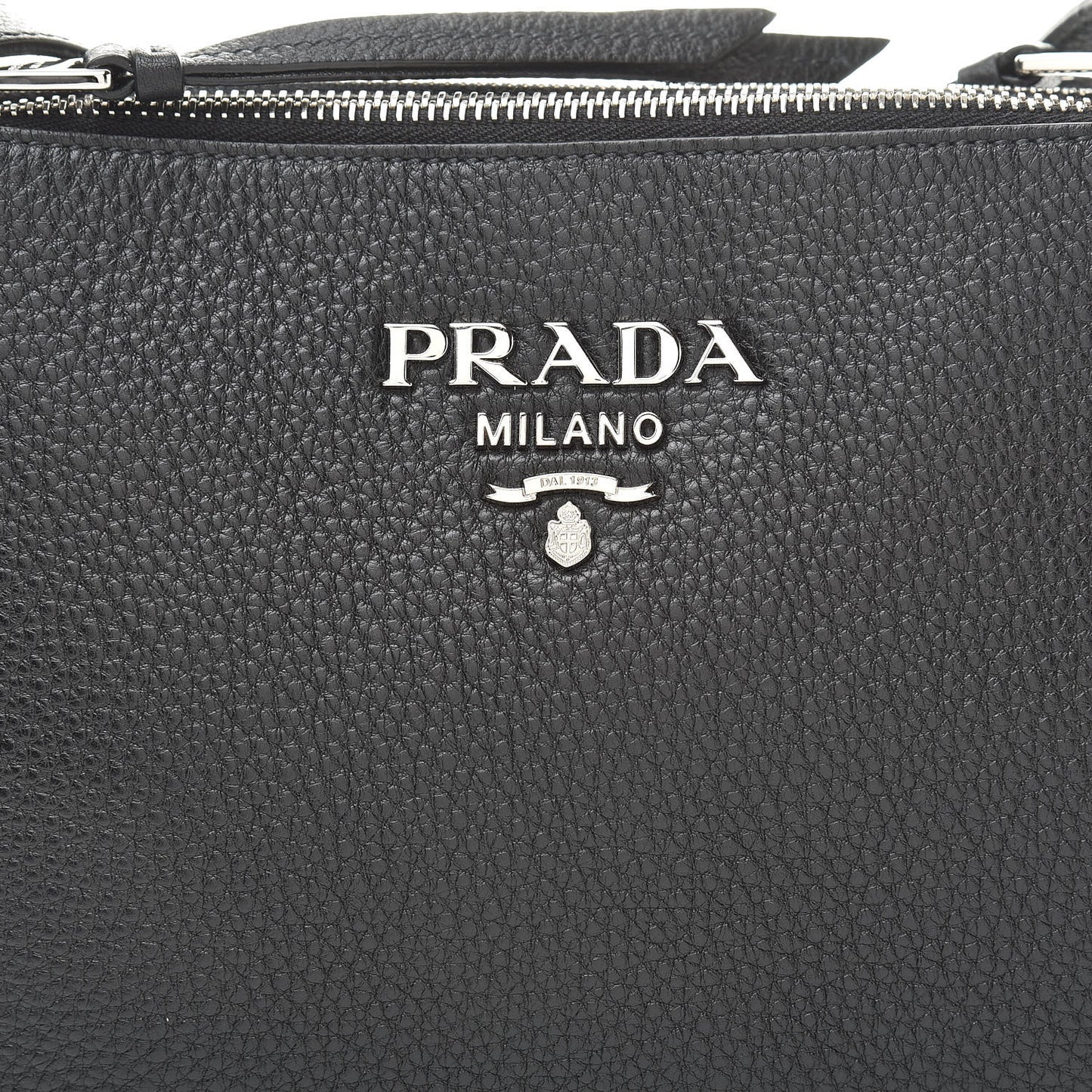 Vitello Daino Double Zip Crossbody Bag Black
